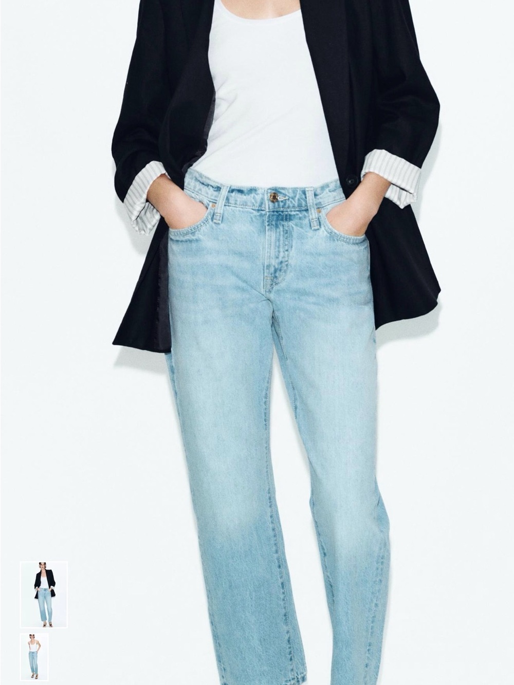 Zara Light Wash Cropped Straight Leg Women’s Jeans